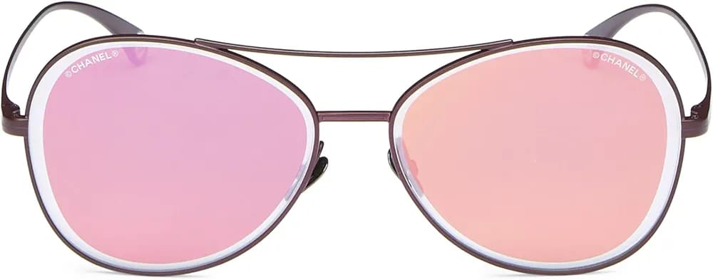 Authentic Chanel pre-loved purple metal sunglasses in chic contemporary luxury design